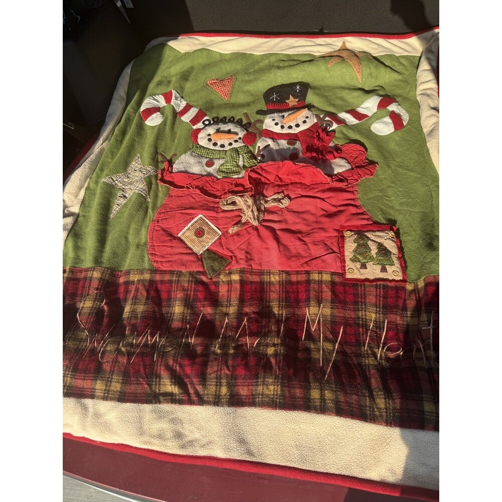 Cracker Barrel Christmas Throw 50” X 60"  Snowmen Melt My Heart